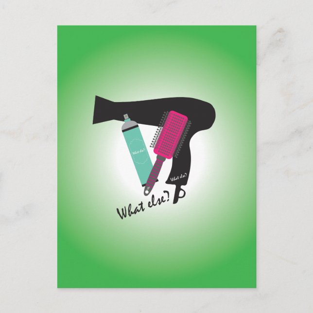 Carte Postale Outils coiffure - Quoi d'autre? (Devant)