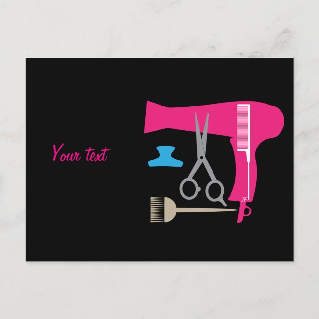 Carte Postale Outils de coiffure (Devant)