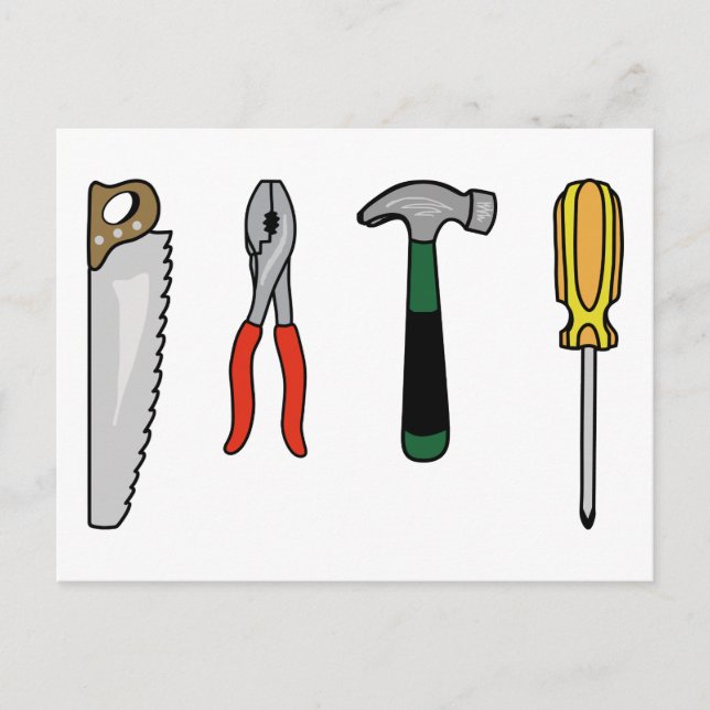 Carte Postale Outils de construction (Devant)