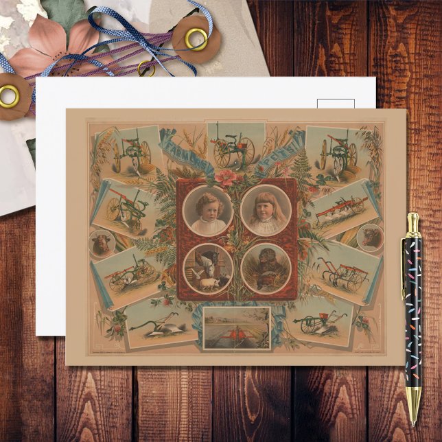Carte Postale Outils de soufflage agricole Ephemera (Créateur téléchargé)