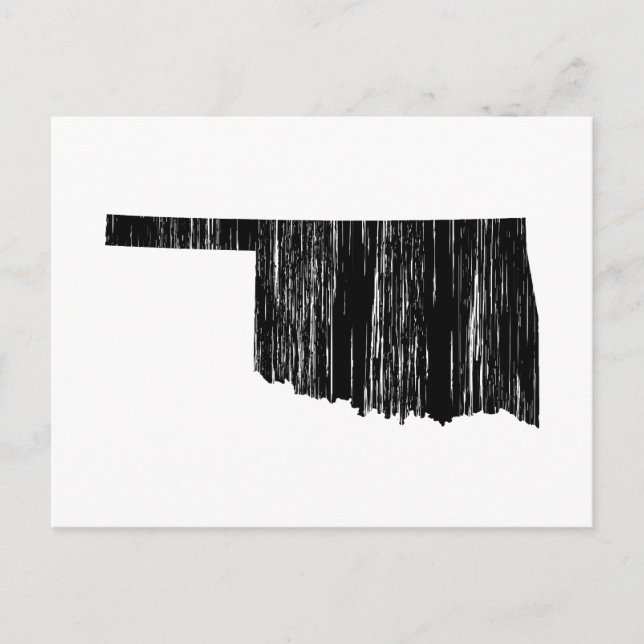 Carte Postale Outline de l'État de l'Oklahoma en détresse (Devant)
