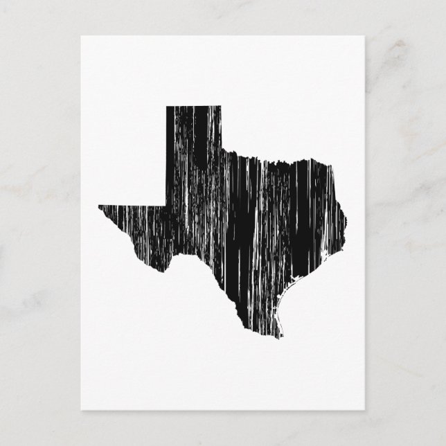 Carte Postale Outline de l'État du Texas en détresse (Devant)