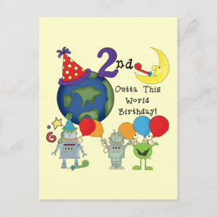 Carte Postale Outta This World 2nd Birthday Tshirts