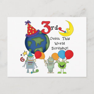 Carte Postale Outta This World 3rd Birthday T-shirts et cadeaux