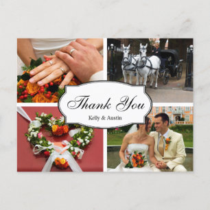 Carte Postale Oval merci 4 photo montage note personnelle