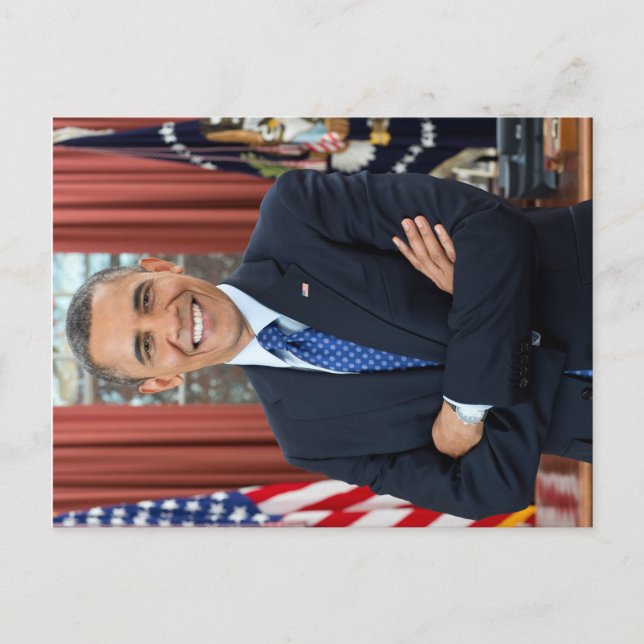 Carte Postale Oval Office Portrait, Obama Barack Président des É (Devant)
