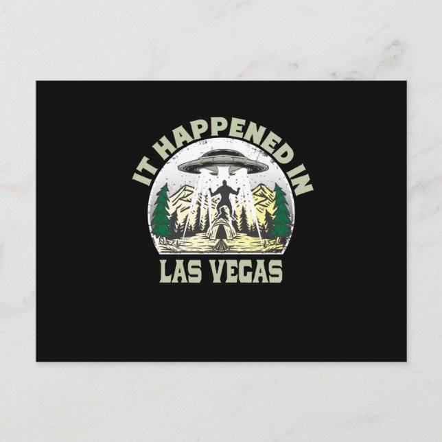 Carte Postale OVNI Alien À las vegas City (Devant)