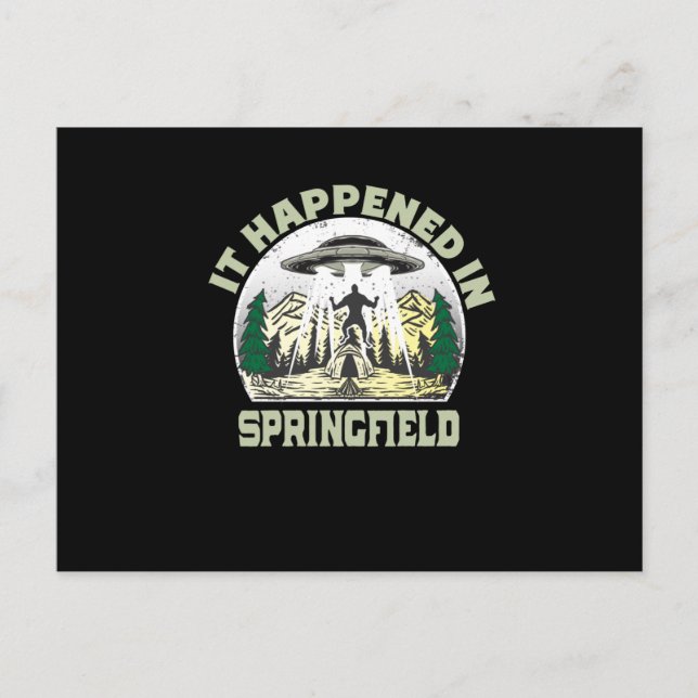 Carte Postale OVNI Alien À Springfield City (Devant)