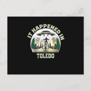 Carte Postale OVNI Alien dans la ville de toledo