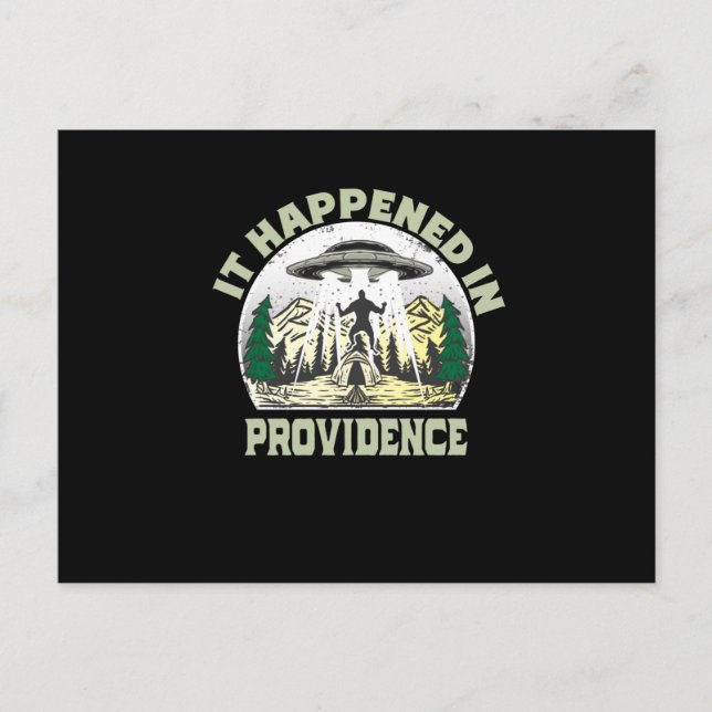 Carte Postale OVNI Alien dans la ville providence (Devant)