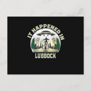 Carte Postale OVNI Alien Dans lubbock City