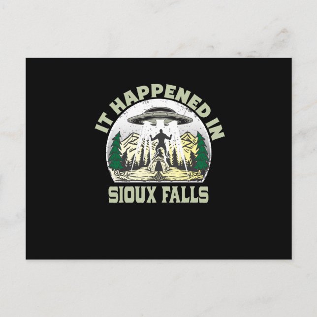 Carte Postale OVNI Alien En sioux falls Ville (Devant)