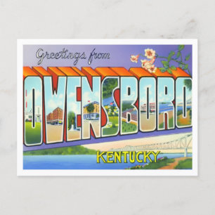 Carte postale Owensboro, Kentucky Vintage Big Lett