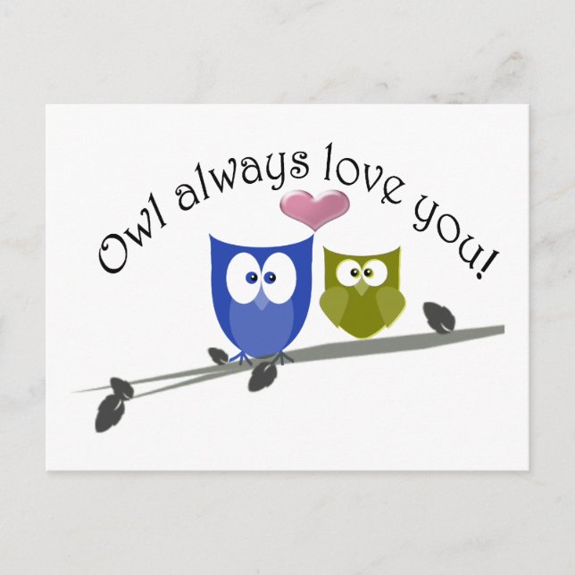 Carte Postale Owl always love you (Devant)