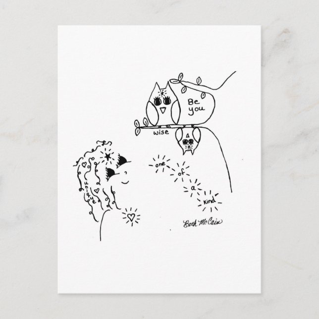 Carte postale Owl 'Be You' (Devant)