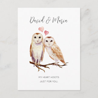 Carte Postale Owl Couple Love You Forever Anniversary