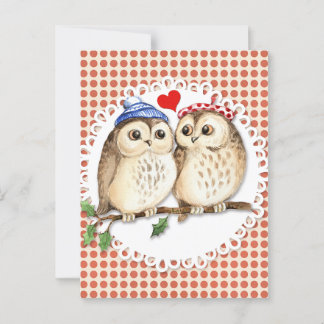 Carte Postale Owl Love