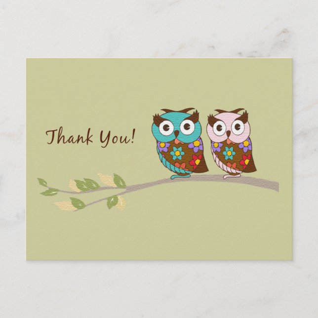 Carte Postale Owl Merci (Devant)