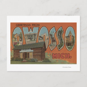 Carte Postale Owosso, Michigan - Scènes de grandes lettres
