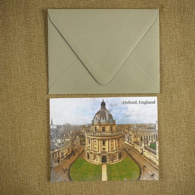Carte Postale Oxford England Castle Panorama (Oxford England panorama view postcard)