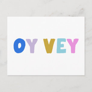 Carte Postale Oy Vey Expression Yiddish Drôle Mignon Coloré
