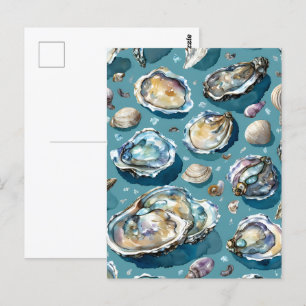Carte Postale Oysters Clams Motif