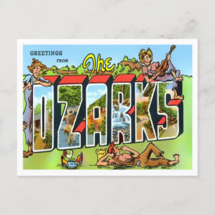 Carte postale Ozarks Vintage Big Letters