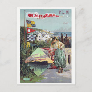 Carte Postale P.L.M. Affiche d'Alger Vintage 1898