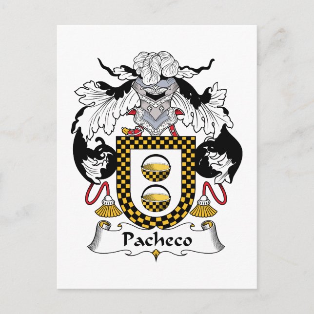 Carte Postale Pacheco Family Crest (Devant)