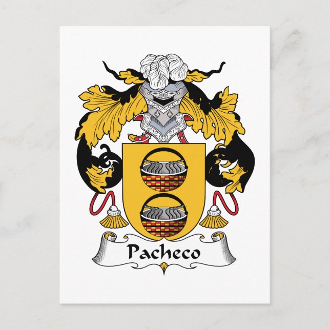 Carte Postale Pacheco Family Crest (Devant)