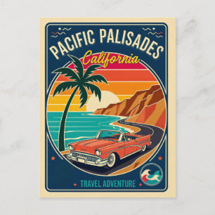Carte Postale Pacific Palisades CA Rétro Voyage Années 1950