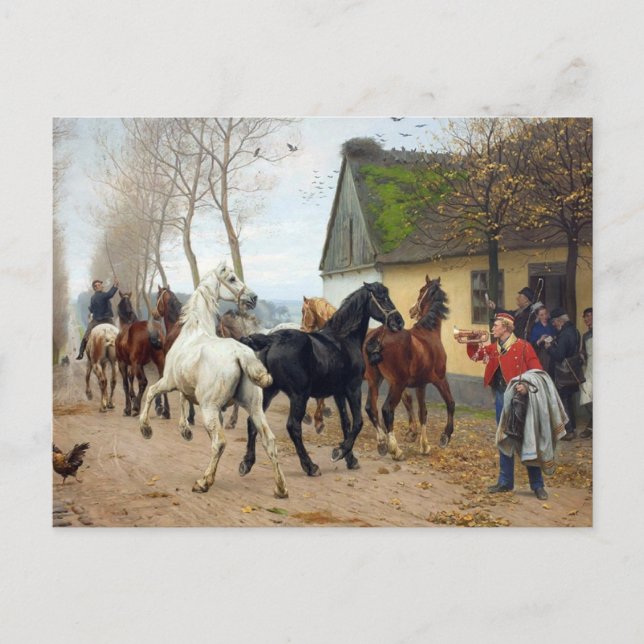 Carte Postale Pack de chevaux vers 1878 (Devant)