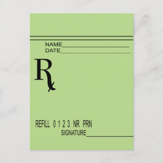 Carte Postale Pad Rx Prescription - Écrivez Votre Propre Prescri