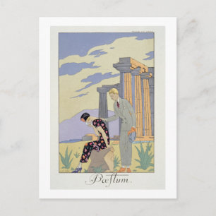 Carte Postale Paestum, 1924 (tirage pochoir)