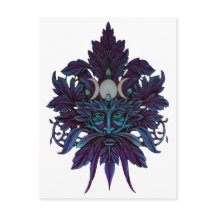 Pagan Green Man Triple Lune Wiccan Dieu