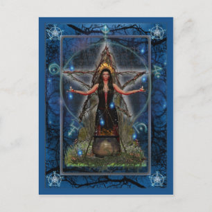 Carte Postale Pagan Postcard - Spellweaver Witch 'Blue ~ Water'