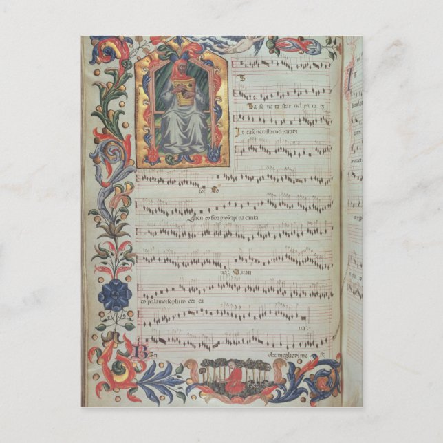 Carte Postale Page de notation musicale avec historique (Devant)