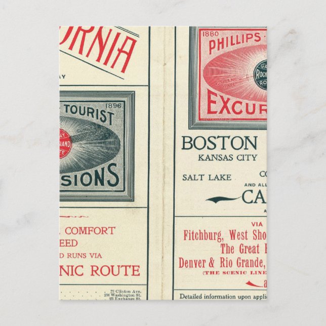 Carte Postale Page de texte des excursions touristiques de Phill (Devant)