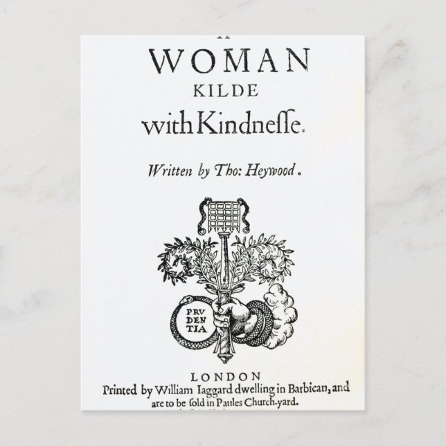 Carte Postale Page de titre à 'Une femme tuée avec générosité' (Devant)