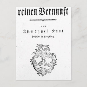 Carte Postale Page de titre "Critique de la Pure