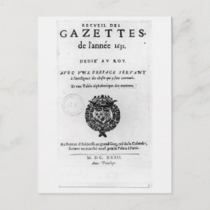 Carte Postale Page de titre de la première collection de 'La