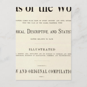 Carte Postale Page de titre de l'Atlas indexé