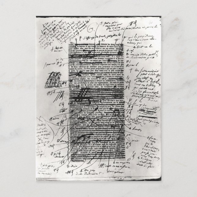 Carte Postale Page d'une des oeuvres de Balzac (Devant)