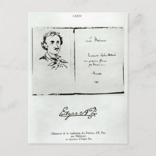 Carte Postale Page titre de "Les Poemes" par Edgar Allan Poe