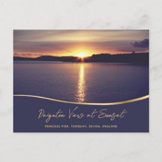 Carte Postale Paignton View au coucher du soleil Torbay Devon An