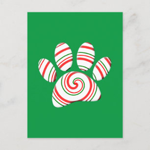 Carte Postale Paillette De Pépite De Menthe En Rouge Vert Blanc