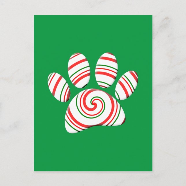 Carte Postale Paillette De Pépite De Menthe En Rouge Vert Blanc (Devant)