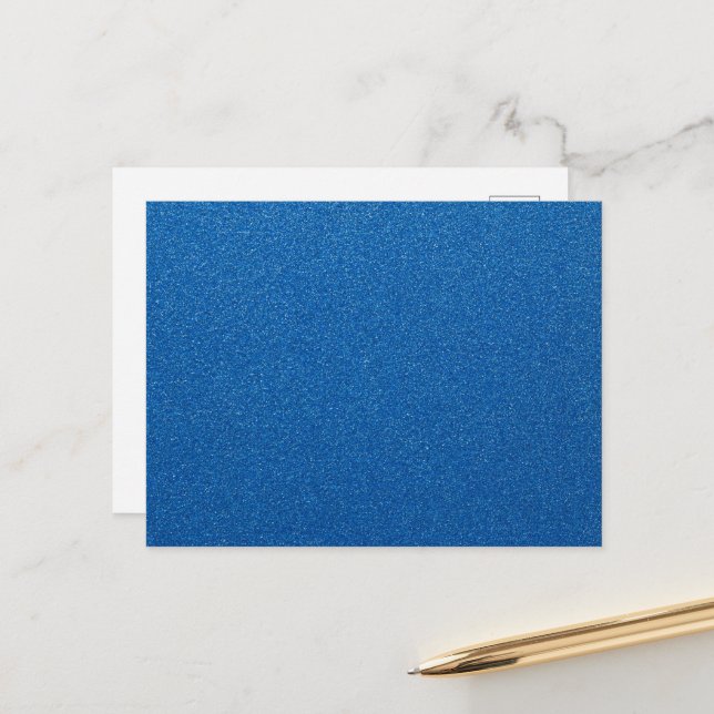 Carte Postale Paillettes bleues, scintillement, fond de paillett (Devant/Arrière en situation)