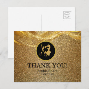 Carte Postale Paillettes Or Luxe