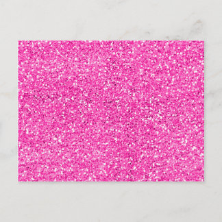 Carte Postale Paillettes Rose Chaud